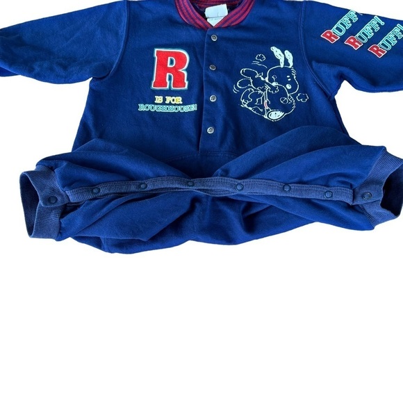 VTG Peanuts Snoopy Daisy Hill Puppies Romper Roughhouse Blue Red 18 Mo USA GUC - Picture 10 of 15